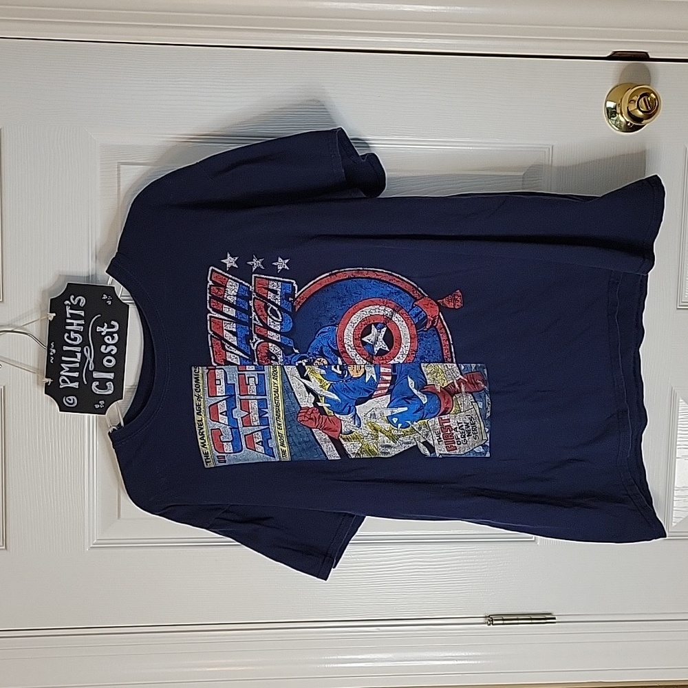 Marvel Graphic T-Shirt XL Captain America Short Sleeve Navy
